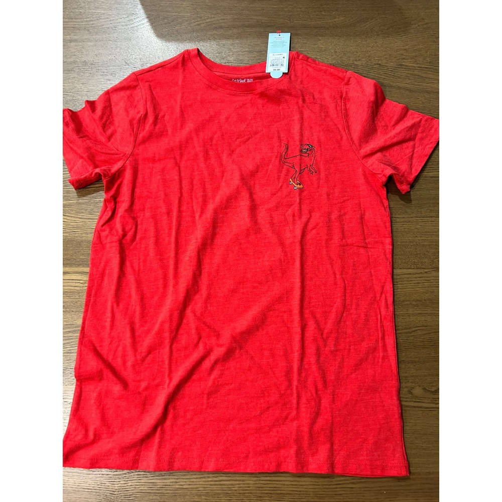Cat & Jack Boys XL Husky Red T-Shirt Dinosaur Skateboard Graphic Tee‎ NWT